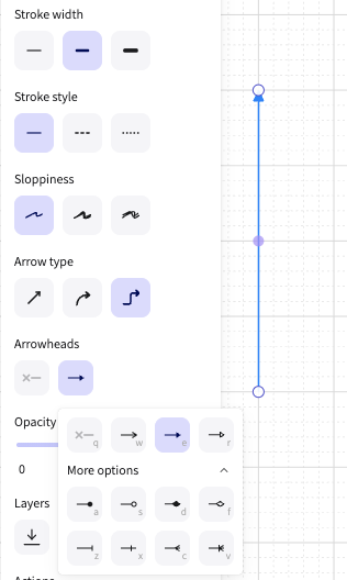 Excalidraw arrow settings